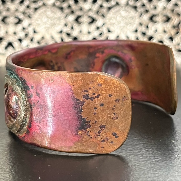 Artisan Copper and Mixed Metals Cuff Bracelet - Picture 9 of 12